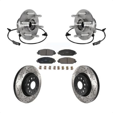 Front Hub Bearing Drill Slot Brake Rotor Pads Kit For Ram 1500 Without 22" Factory Wheels KBB-125606