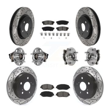 Front Rear Hub Bearing Coated Brake Rotor And Pad Kit (10Pc) For Toyota Camry Lexus ES350 KBB-125617