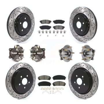 Front Rear Hub Bearing Coated Brake Rotor & Pads Kit (10Pc) For Lexus RX350 RX450h RX350L KBB-125645