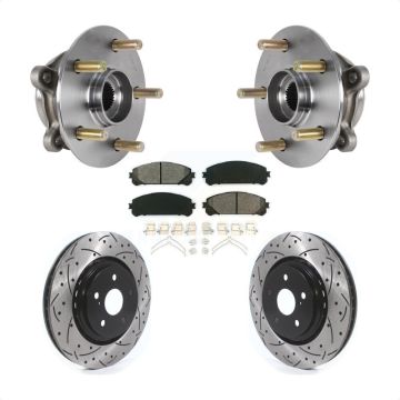Front Hub Bearing Drilled Slot Brake Rotor Pads Kit For Lexus RX350 RX450h RX350L RX450hL KBB-125656
