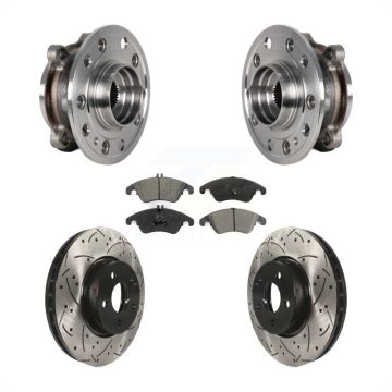 Front Bearing Assembly Drilled Slot Brake Rotor & Pad Kit For 2017 Mercedes-Benz E400 AWD KBB-125657