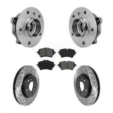 Front Hub Bearing Assembly Coated Drill Slot Brake Rotor Pads Kit For Mini Cooper Clubman KBB-125666