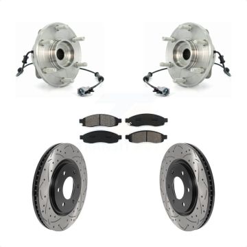 Front Hub Bearing Coated Drill Slot Brake Rotor Pads Kit For 2007 Nissan TITAN From 04 07 KBB-125671