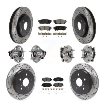 Front Rear Hub Bearing Coated Brake Rotor And Pad Kit (10Pc) For Toyota Camry Lexus ES350 KBB-125698