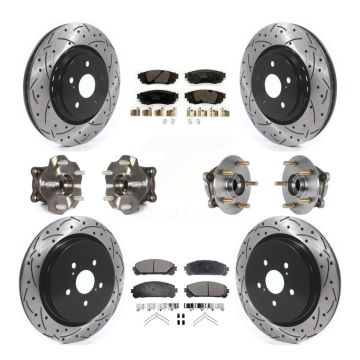 Front Rear Hub Bearing Coated Brake Rotor & Pads Kit (10Pc) For Lexus RX350 RX450h RX350L KBB-125710