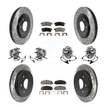 Front Rear Hub Bearing Coat Brake Rotor Pad Kit (10Pc) For Nissan Armada With Solid KBB-125712