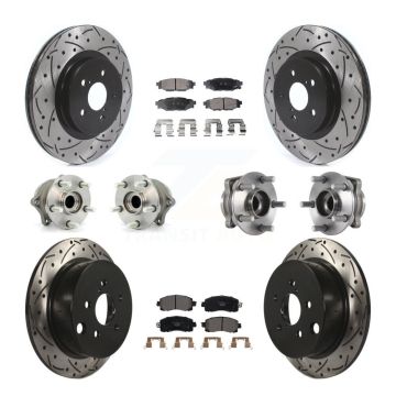 Front Rear Hub Bearings Coated Disc Brake Rotors And Pads Kit (10Pc) For Subaru Crosstrek KBB-125716