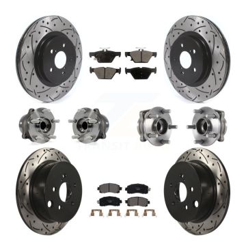 Front Rear Hub Bearing Coat Brake Rotor Pad Kit (10Pc) For 20 Subaru Crosstrek GAS engine KBB-125717