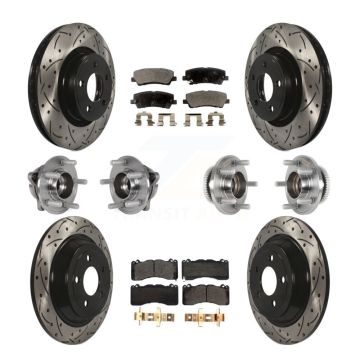 Front Rear Hub Bearing Coat Brake Rotor Pad Kit (10Pc) For 2015 Ford Mustang V6 with 3.7L KBB-125720