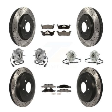 Front Rear Hub Bearing Coated Disc Brake Rotor Pad Kit (10Pc) For Ford Expedition Lincoln KBB-125737