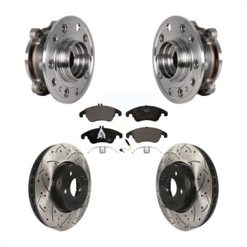 Front Bearing Assembly Drilled Slot Brake Rotor & Pad Kit For 2017 Mercedes-Benz E400 AWD KBB-125750