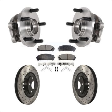 Front Hub Bearing Assembly Drilled Slot Brake Rotor Pad Kit For Lexus NX300 NX200t NX300h KBB-125751