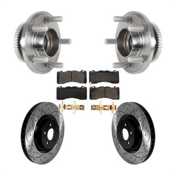 Front Hub Bearing Coat Drill Slot Brake Rotor Pad Kit For Ford Mustang With Brembo Brakes KBB-125761