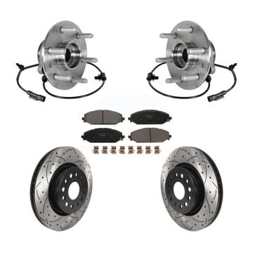 Front Hub Bearing Drill Slot Brake Rotor Pads Kit For Ram 1500 Without 22" Factory Wheels KBB-125765