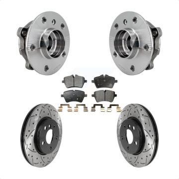 Front Hub Bearing Assembly Coated Drilled Slotted Brake Rotor And Pad Kit For Mini Cooper KBB-125767