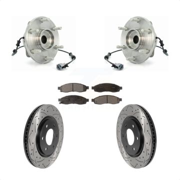 Front Hub Bearing Coated Drill Slot Brake Rotor Pads Kit For 2007 Nissan TITAN From 04 07 KBB-125768