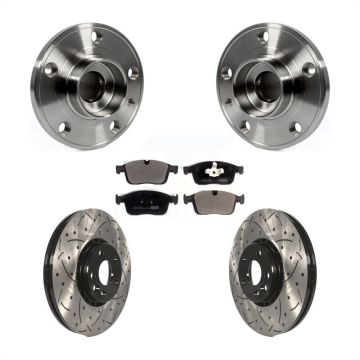 Front Hub Bearing Assembly Coated Drilled Slotted Disc Brake Rotor Pad Kit For Volvo XC60 KBB-125770