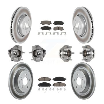 Front Rear Hub Bearing Coated Brake Rotor & Pads Kit (10Pc) For Ford Mustang V6 with 3.7L KBB-125786