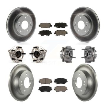 Front Rear Hub Bearing Coated Disc Brake Rotor Pad Kit (10Pc) For 2017 Hyundai Elantra GT KBB-125790