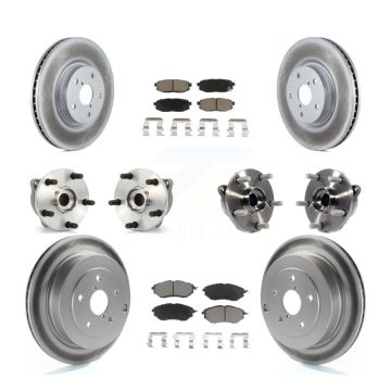 Front Rear Hub Bearing Coated Brake Rotor Pads Kit (10Pc) For 2006-2007 Subaru B9 Tribeca KBB-125796