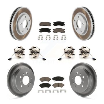 Front Rear Hub Bearing Coated Brake Rotor And Pad Kit (10Pc) For 2001 Pontiac Montana AWD KBB-125817