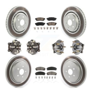 Front Rear Hub Bearing Coated Brake Rotor & Pads Kit (10Pc) For Lexus RX350 RX450h RX350L KBB-125818