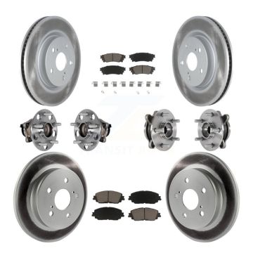 Front Rear Hub Bearing Coated Brake Rotor And Pad Kit (10Pc) For Toyota Camry Lexus ES350 KBB-125822