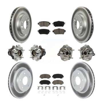 Front Rear Hub Bearing Coated Brake Rotor & Pad Kit (10Pc) For Nissan Rogue Sport Qashqai KBB-125828
