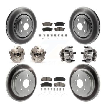 Front Rear Hub Bearing Coated Brake Rotor & Pads Kit (10Pc) For Lexus NX300 NX200t NX300h KBB-125842