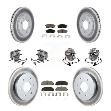 Front Rear Hub Bearing Coat Brake Rotor Pad Kit (10Pc) For Nissan Armada With Solid KBB-125843