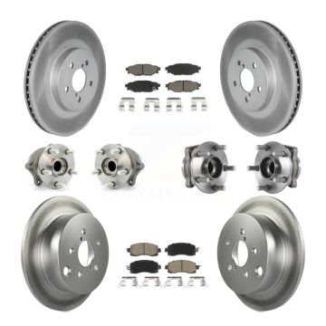 Front Rear Hub Bearings Coated Disc Brake Rotors And Pads Kit (10Pc) For Subaru Crosstrek KBB-125845