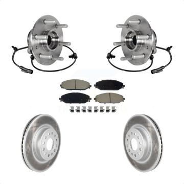 Front Hub Bearing Coated Disc Brake Rotor Pad Kit For Ram 1500 Without 22" Factory Wheels KBB-125853