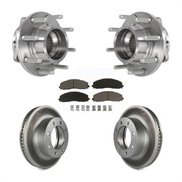 Front Hub Bearing Coat Brake Rotor Pads Kit For 2017-2022 Ford F-350 Super Duty F-250 4WD KBB-125854