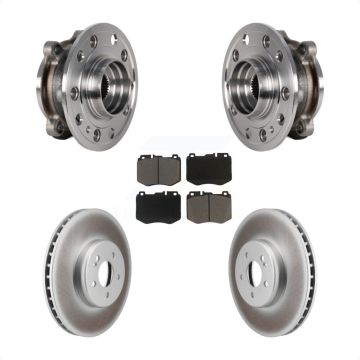 Front Hub Bearing Assembly Coated Disc Brake Rotor & Pads Kit For Mercedes-Benz C300 C400 KBB-125862