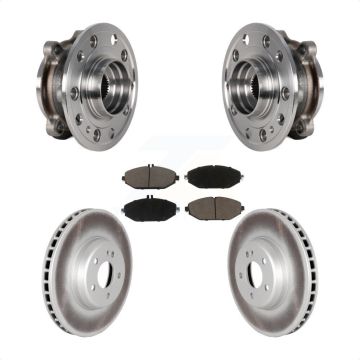 Front Hub Bearing Coated Brake Rotor Pad Kit For Mercedes-Benz C300 Without Sport Package KBB-125863