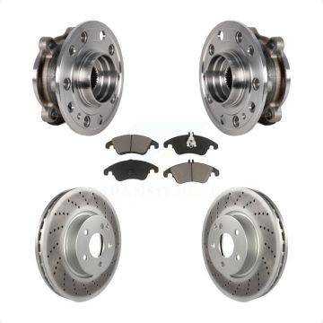 Front Hub Bearing Assembly Coated Brake Rotor And Pad Kit For 2017 Mercedes-Benz E400 AWD KBB-125867