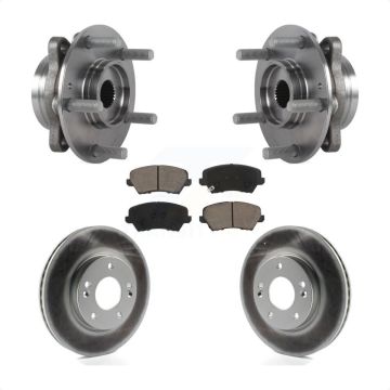 Front Hub Bearing Assembly Coated Brake Rotor And Pad Kit For Hyundai Veloster Elantra GT KBB-125871