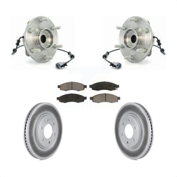 Front Hub Bearing Assembly Coated Brake Rotor & Pads Kit For 2007 Nissan TITAN From 04 07 KBB-125882