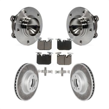 Front Hub Bearing Coated Brake Rotor Pad Kit For BMW 328i With 340mm Diameter KBB-125886