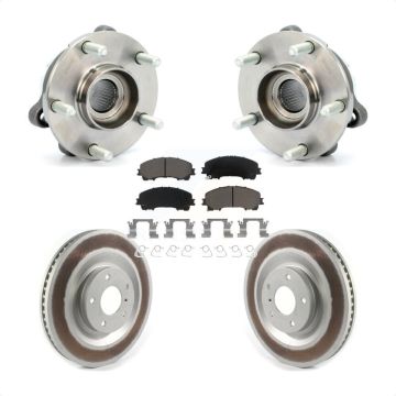 Front Hub Bearing Assembly Coated Disc Brake Rotor & Pads Kit For 2019-2021 INFINITI QX50 KBB-125888