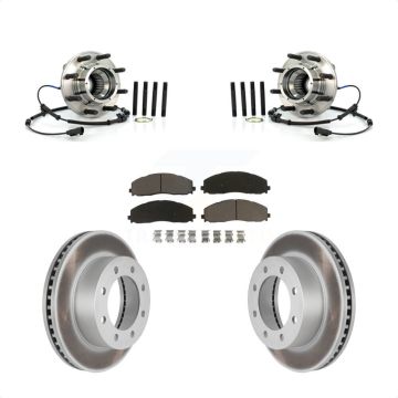 Front Hub Bearing Assembly Coated Brake Rotor Pads Kit For 2013 Ford F-250 Super Duty 4WD KBB-125894