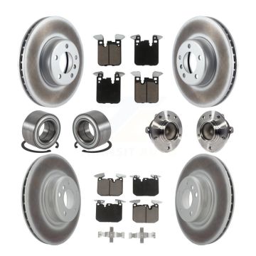 Front Rear Hub Bearings Coated Disc Brake Rotors And Pads Shoes Kit (10Pc) For BMW M240i KBB-125910