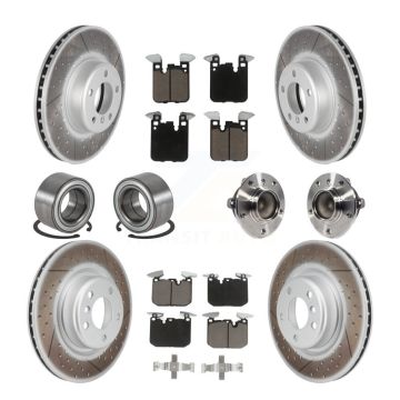 Front Rear Hub Bearings Coated Disc Brake Rotors And Pads Shoes Kit (10Pc) For BMW M240i KBB-125911