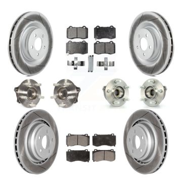 Front Rear Hub Bearing Coated Brake Rotor And Pad Kit (10Pc) For Dodge Charger Challenger KBB-125948
