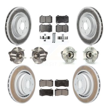 Front Rear Hub Bearing Coated Brake Rotor And Pad Kit (10Pc) For Dodge Charger Challenger KBB-125950
