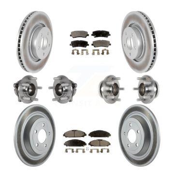 Front Rear Hub Bearing Coated Brake Rotor & Pads Kit (10Pc) For Ford Mustang V6 with 3.7L KBB-125954