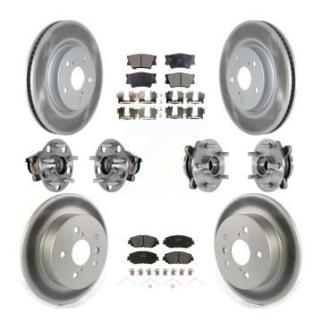 Front Rear Hub Bearings Coated Disc Brake Rotors And Pads Kit (10Pc) For Toyota Camry KBB-125962