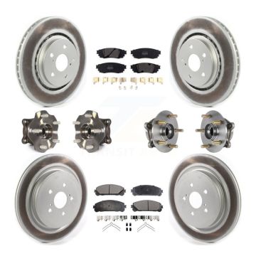 Front Rear Hub Bearing Coated Brake Rotor & Pads Kit (10Pc) For Lexus RX350 RX450h RX350L KBB-125966
