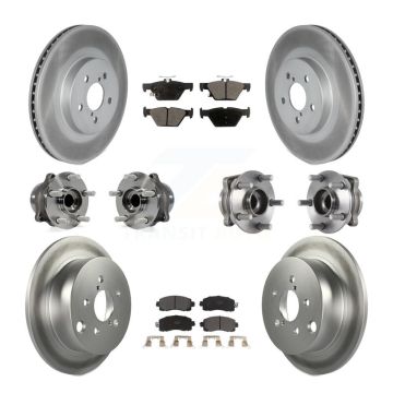 Front Rear Hub Bearing Coat Brake Rotor Pad Kit (10Pc) For 20 Subaru Crosstrek GAS engine KBB-125992