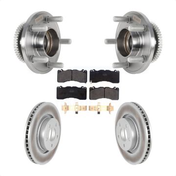 Front Hub Bearing Coated Brake Rotor Pads Kit For 2015 Ford Mustang V6 With Brembo Brakes KBB-126006